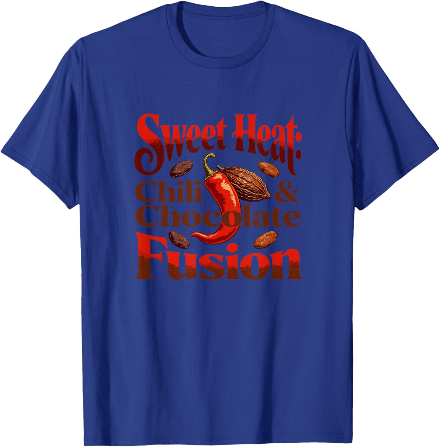 Sweet Heat Chili and Chocolate Fusion Food Art T-Shirt - T-Shirt | Royal