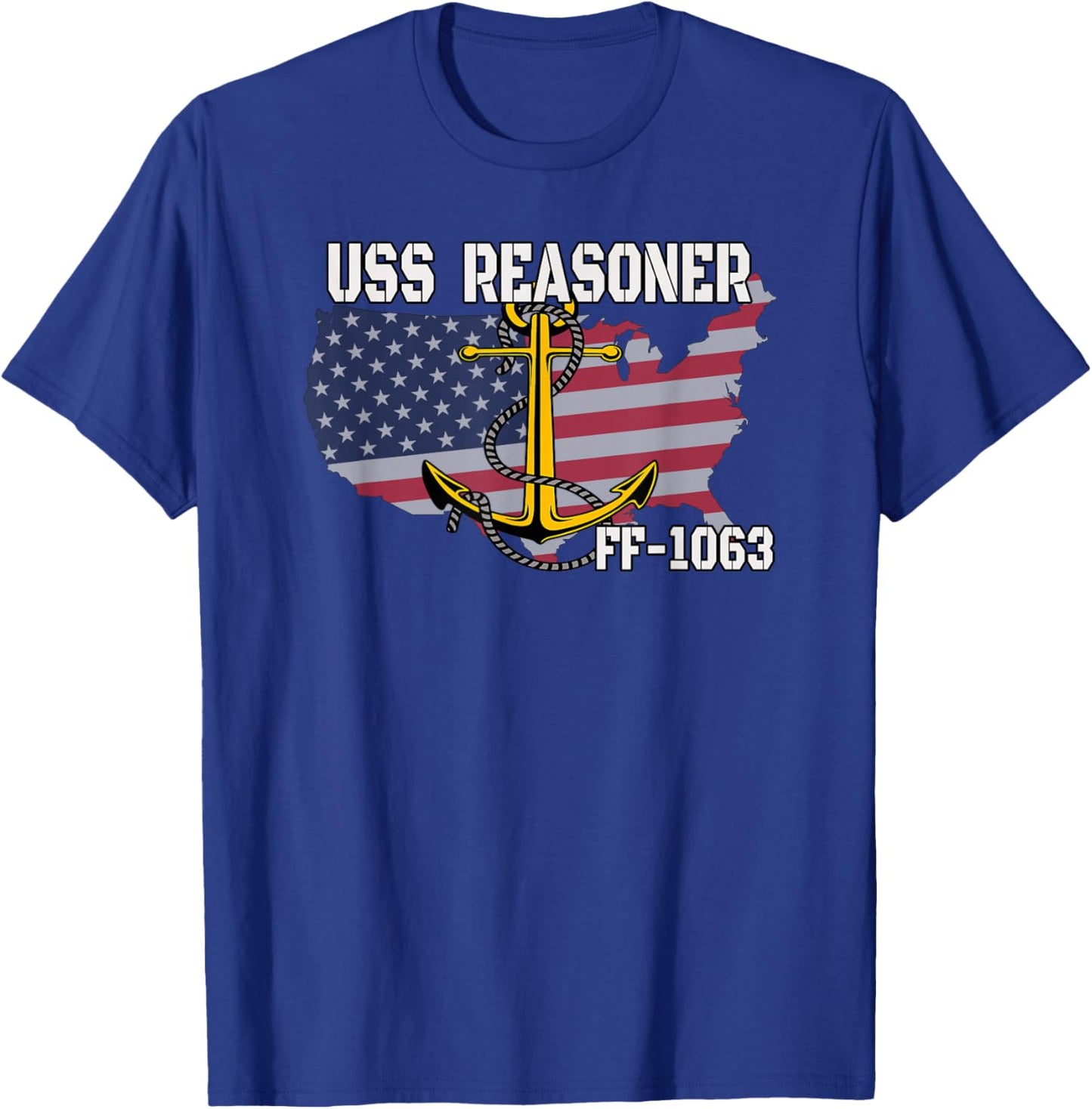 USS Reasoner FF-1063 Frigate Veterans Day Son Father Grandpa T-Shirt - T-Shirt | Royal