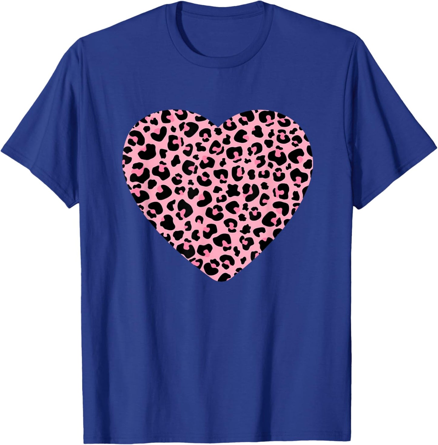 Leopard Cheetah Print Heart Pink Love Cute Girls & T-Shirt - T-Shirt | Royal