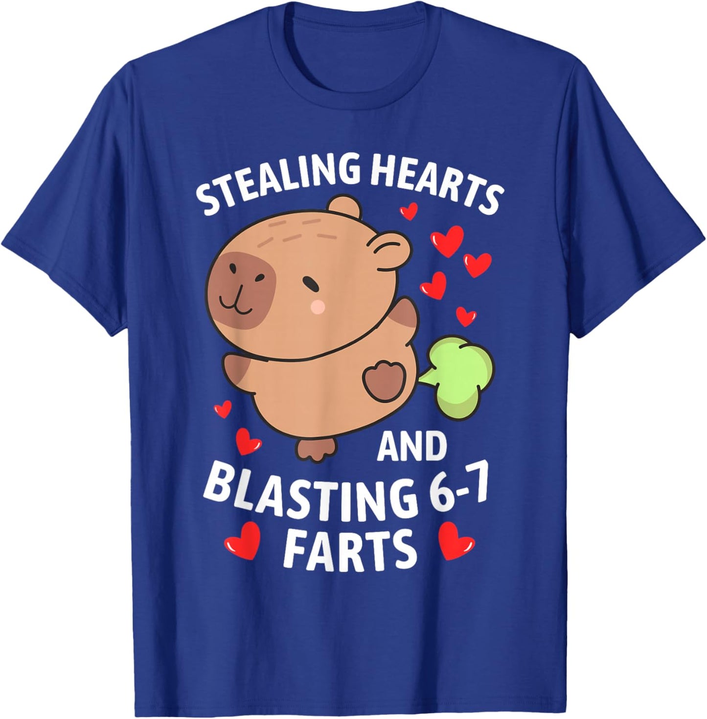 67 Meme Stealing Hearts Valentine's Day Capybara Kids Boys T-Shirt - T-Shirt | Royal