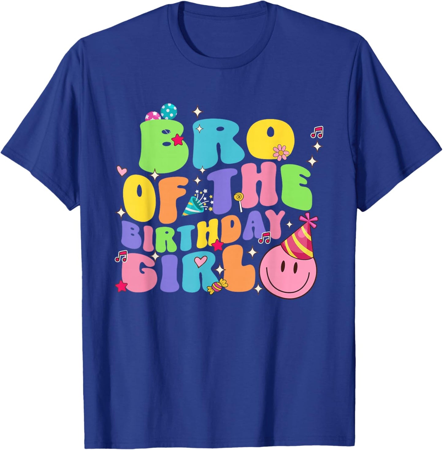 Bro of The Birthday Girl Family Groovy Birthday Party T-Shirt - T-Shirt | Royal