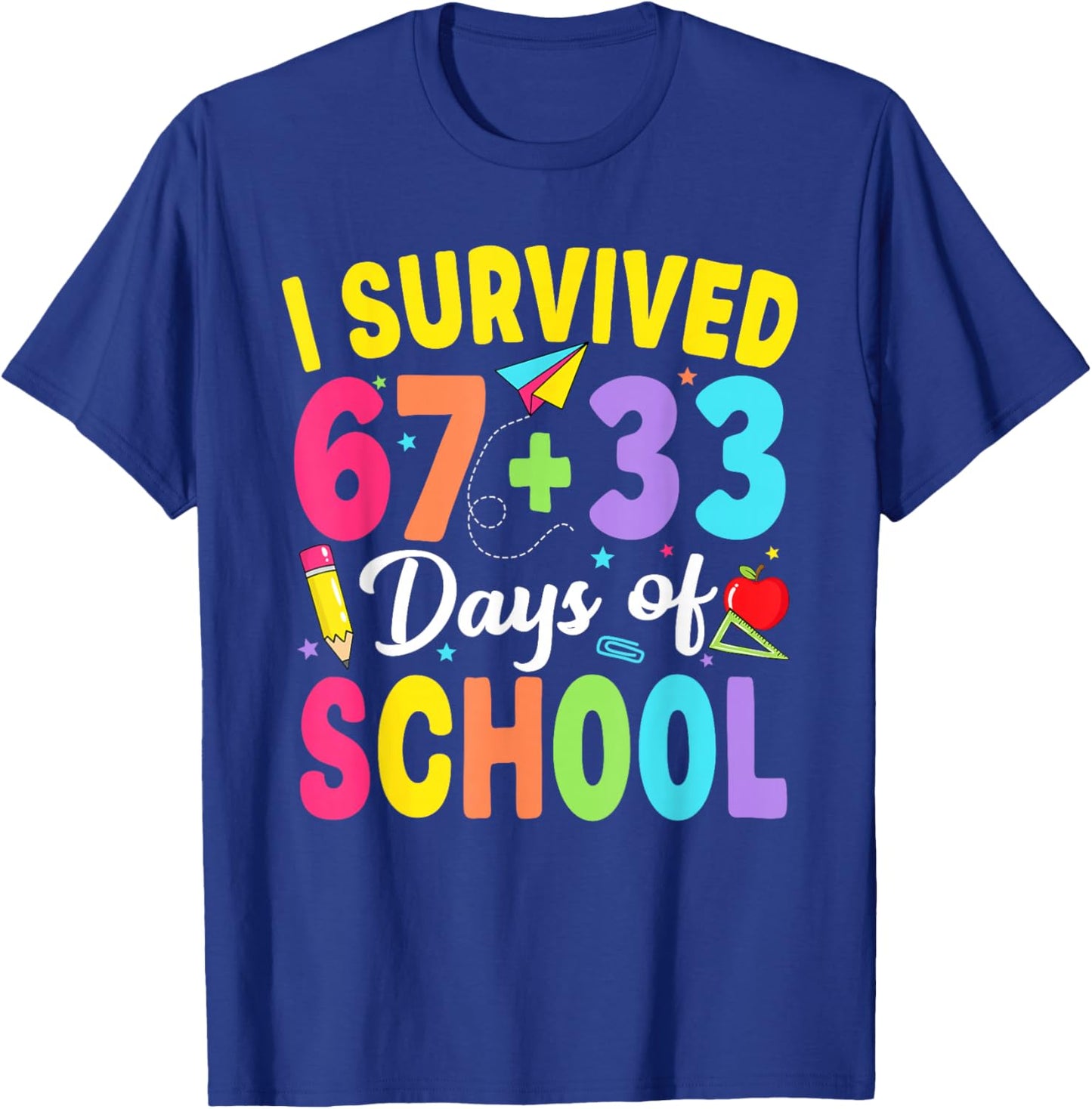 for Teacher Kids 100th Day T-Shirt - T-Shirt | Royal