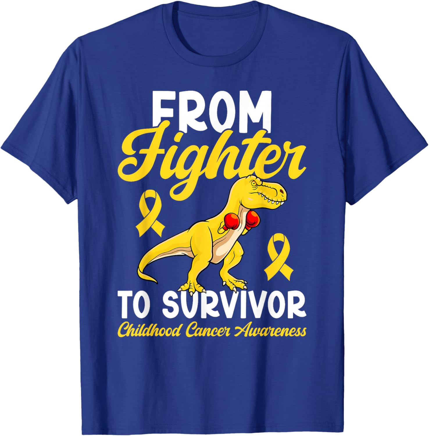 Proud Childhood Cancer Survivor Childhood Cancer Awareness T-Shirt - T-Shirt | Royal
