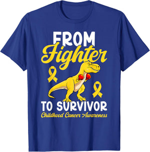 Proud Childhood Cancer Survivor Childhood Cancer Awareness T-Shirt - T-Shirt | Royal