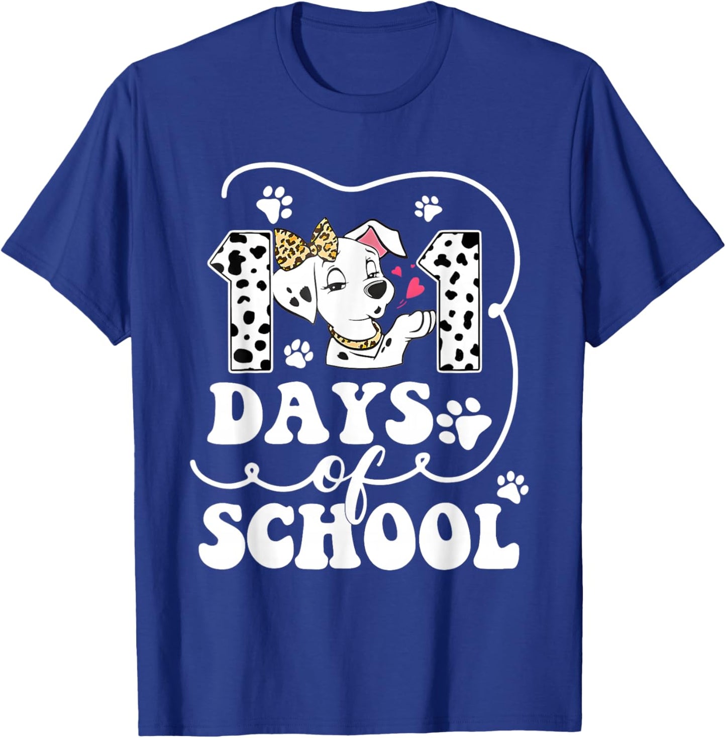 Happy 101 Days School Cute Dog 100 Days Smarter Student Kids T-Shirt - T-Shirt | Royal