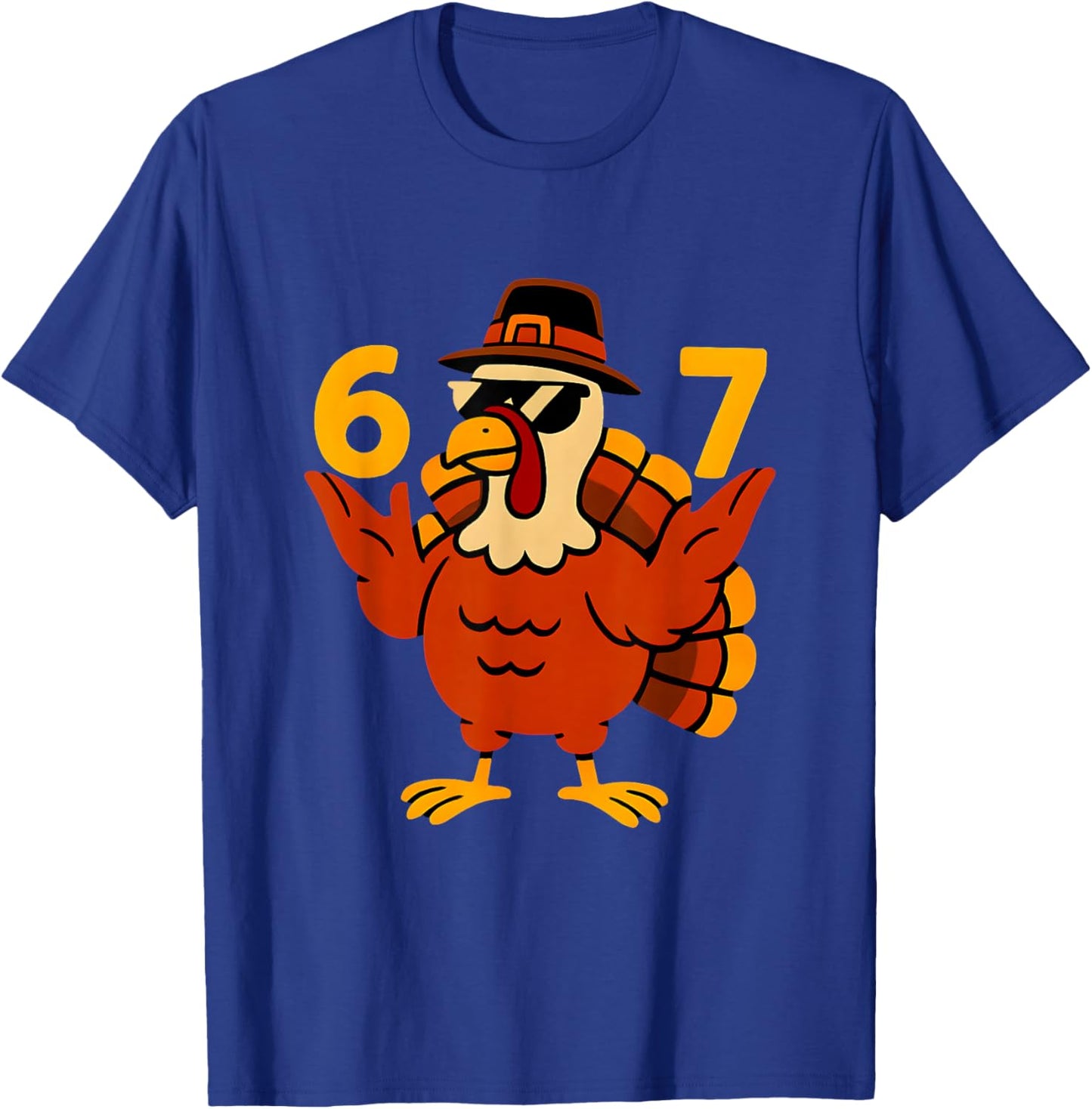 67 Meme Thanksgiving Turkey Hands 6-7 Brainrot Six Seven T-Shirt - T-Shirt | Royal