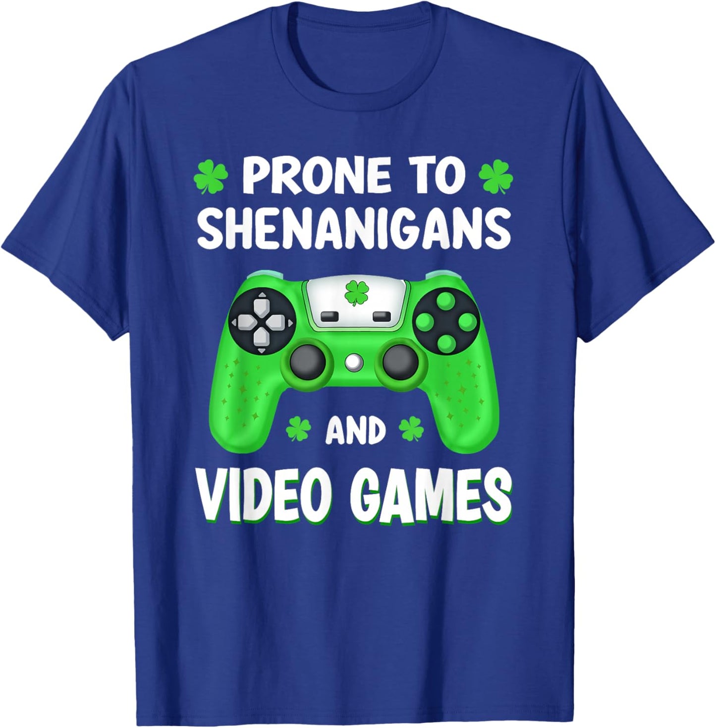 St Patricks Day Shamrock Gamer Shenanigans Irish Boys Men T-Shirt - T-Shirt | Royal