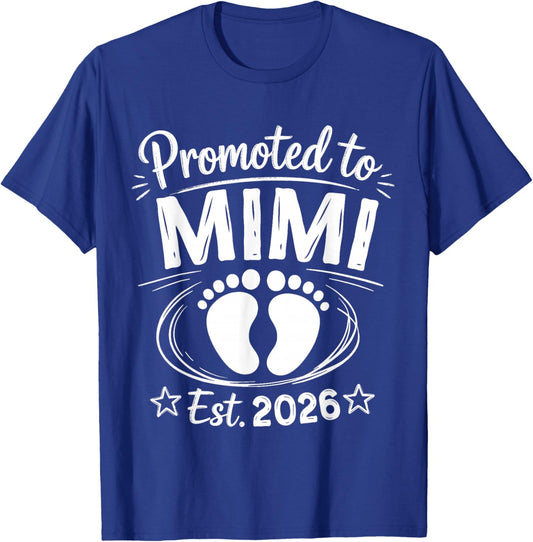 Promoted to Mimi 2026 Retro Mimi 2026 Baby Announcement T-Shirt - T-Shirt | Royal