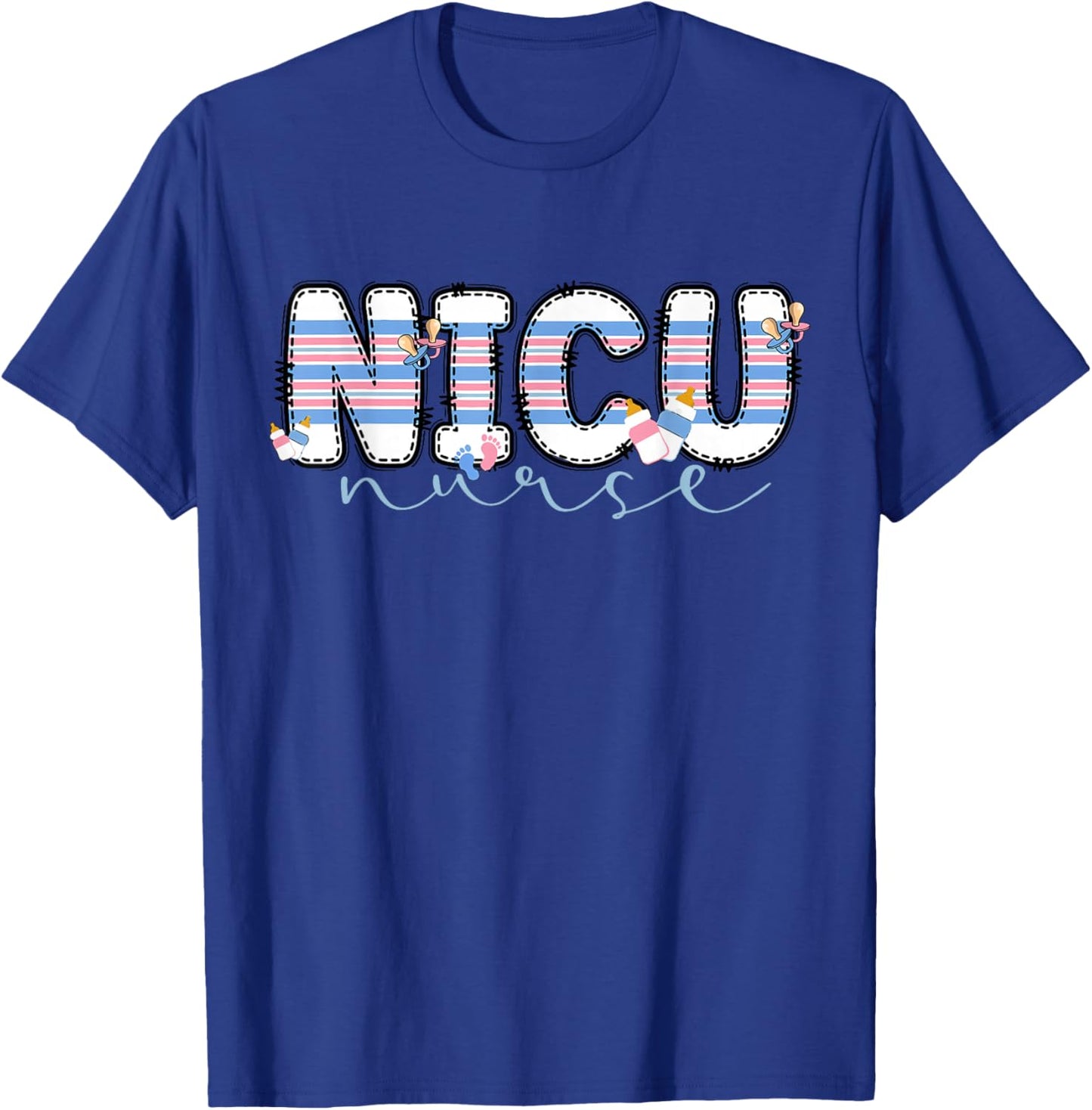 NICU Nurse Baby Blanket Neonatal Intensive Care Unit Nursing T-Shirt - T-Shirt | Royal