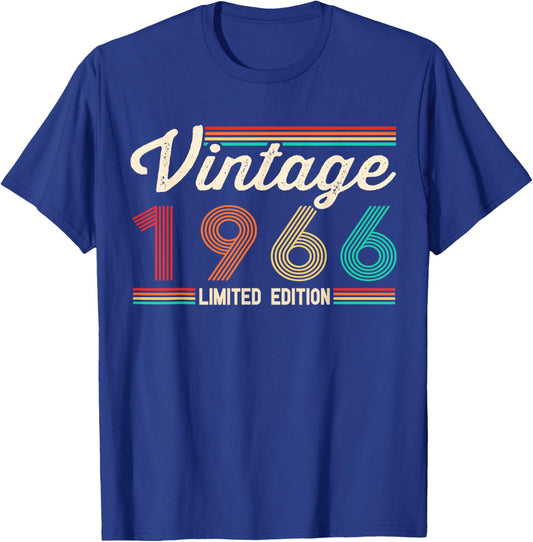 Vintage 1966 60th Birthday Retro Men Women 60 Years Old T-Shirt - T-Shirt | Royal