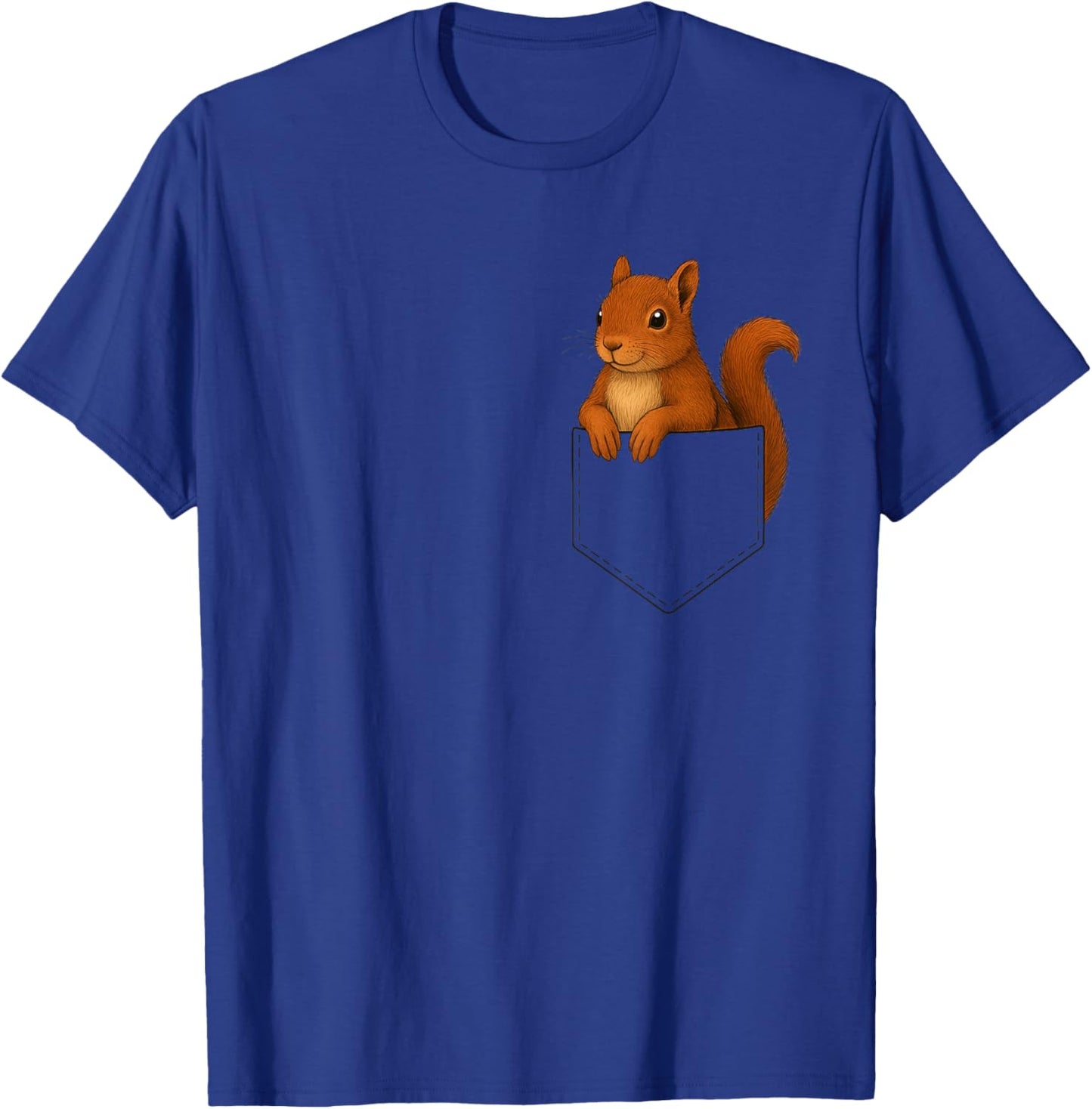 Cute Squirrel Pocket Funny Animal Graphic Women Kids T-Shirt - T-Shirt | Royal