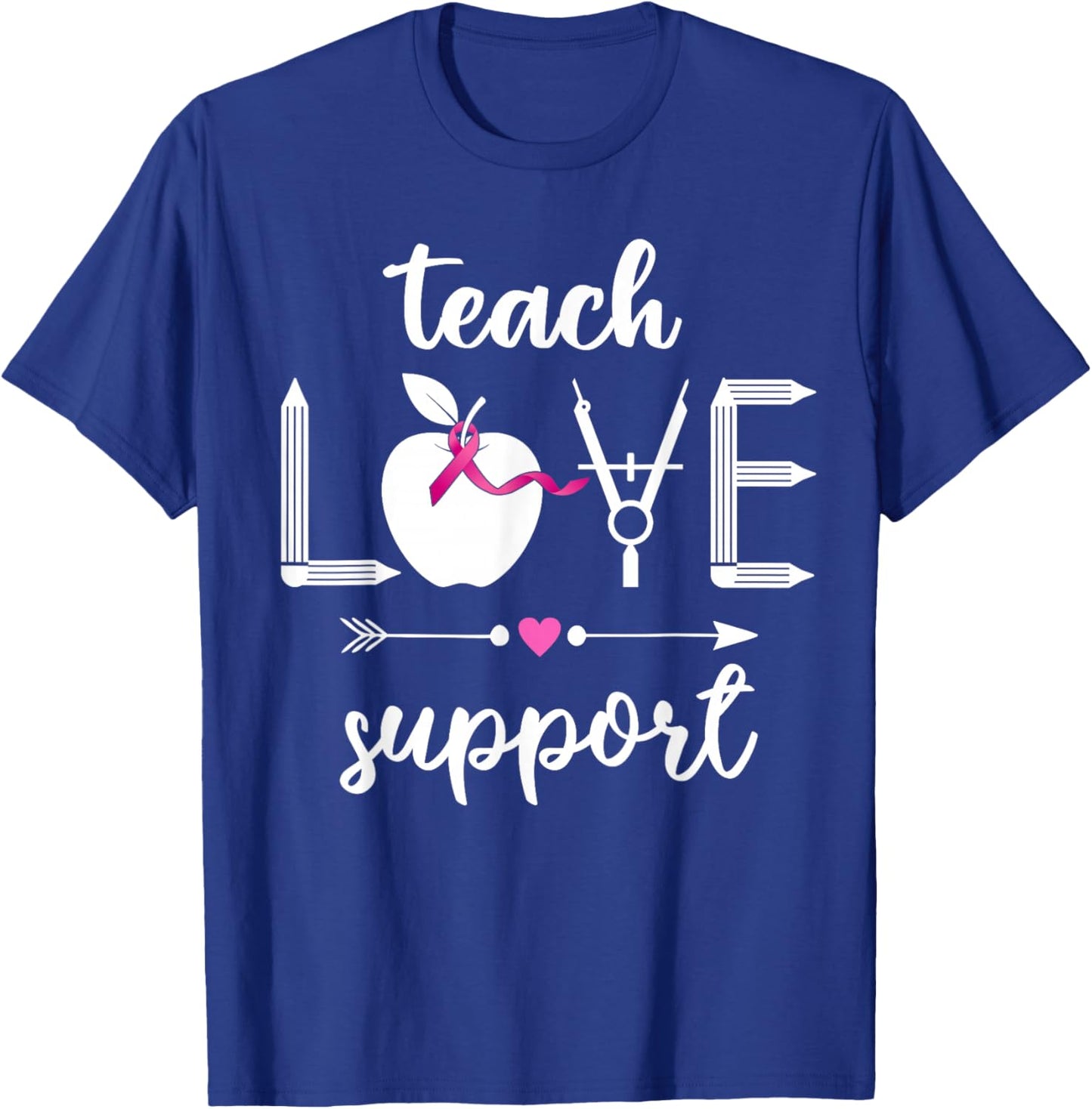 Math Teacher Breast Cancer Awareness Men Women T-Shirt - T-Shirt | Royal