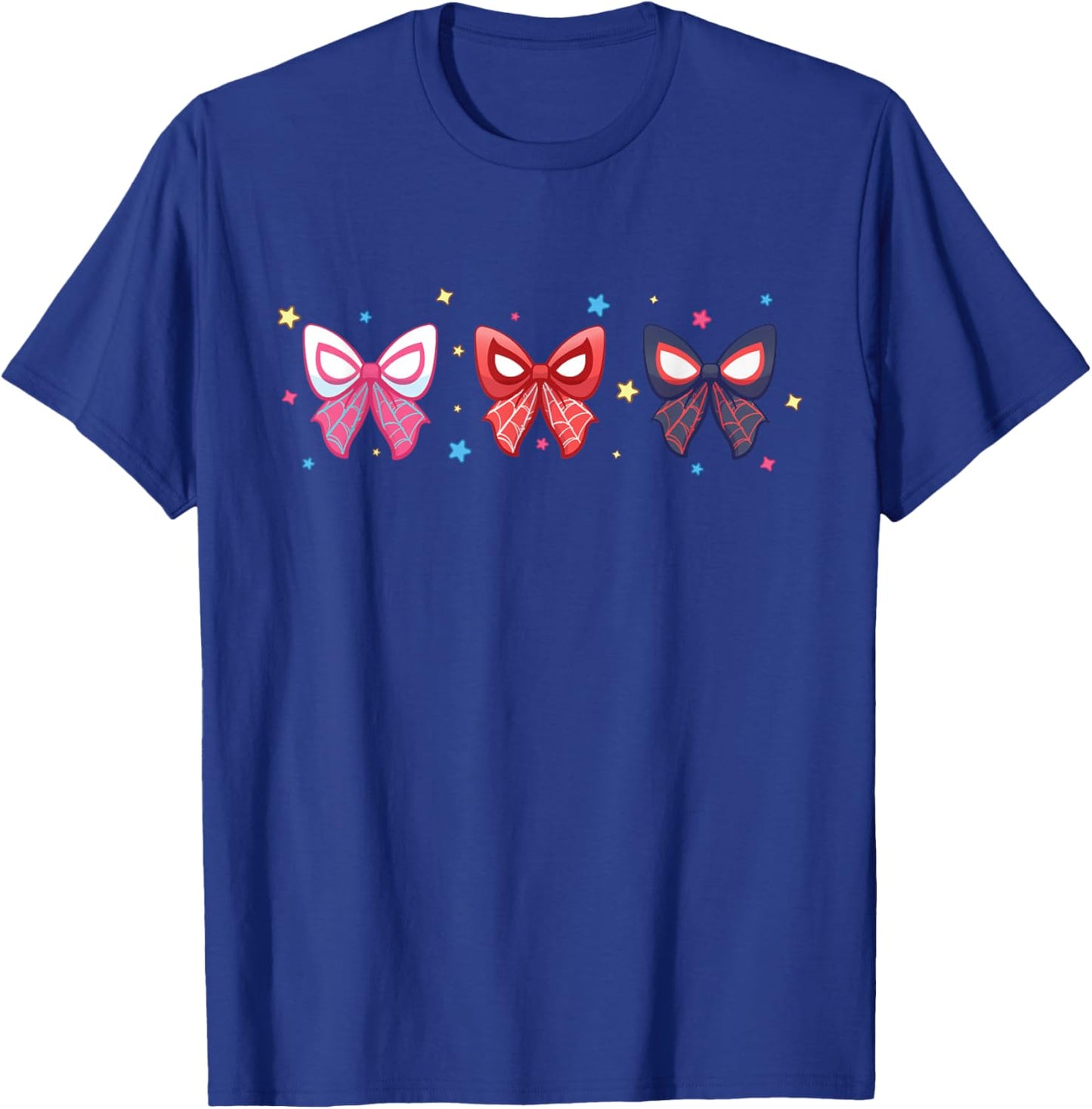 Marvel Spider-Man and Ghost-Spider Trio Cute Coquette Bows T-Shirt - T-Shirt | Royal