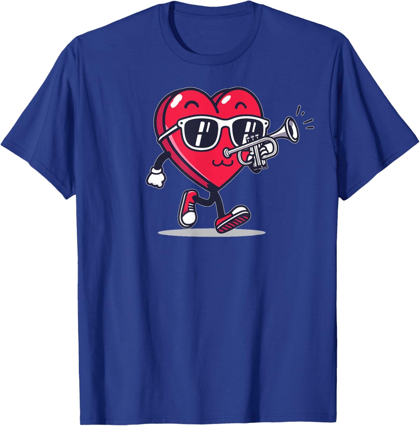 Trumpet Heart Player Trumpetist Valentine's Day Sunglasses T-Shirt - T-Shirt | Royal