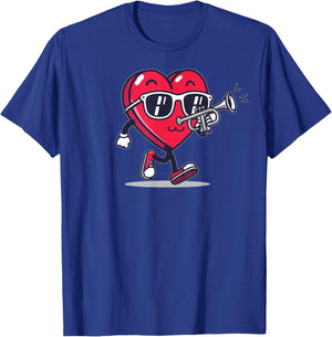 Trumpet Heart Player Trumpetist Valentine's Day Sunglasses T-Shirt - T-Shirt | Royal