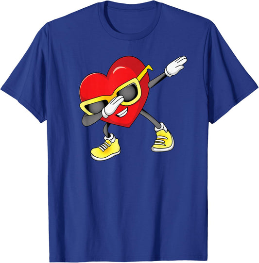 Dabbing Heart Meme Boys Valentine T-Shirt - T-Shirt | Royal