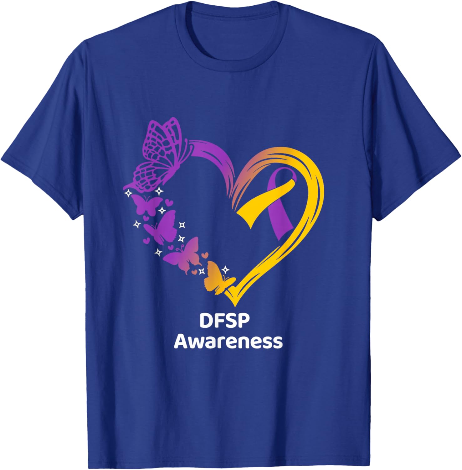 DFSP Awareness Heart Butterfly with Ribbon T-Shirt - T-Shirt | Royal