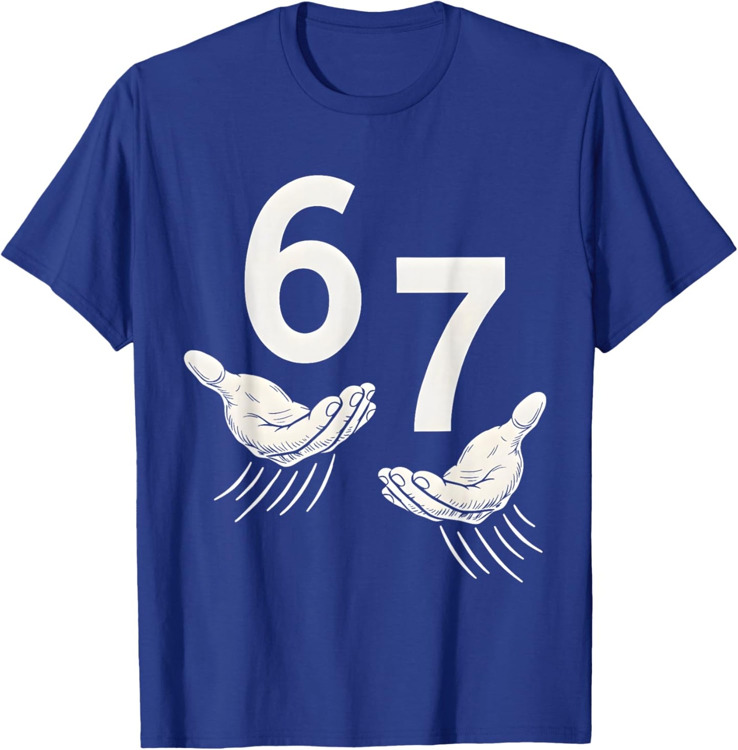 6 7 Six Seven Meme Hand T-Shirt - T-Shirt | Royal