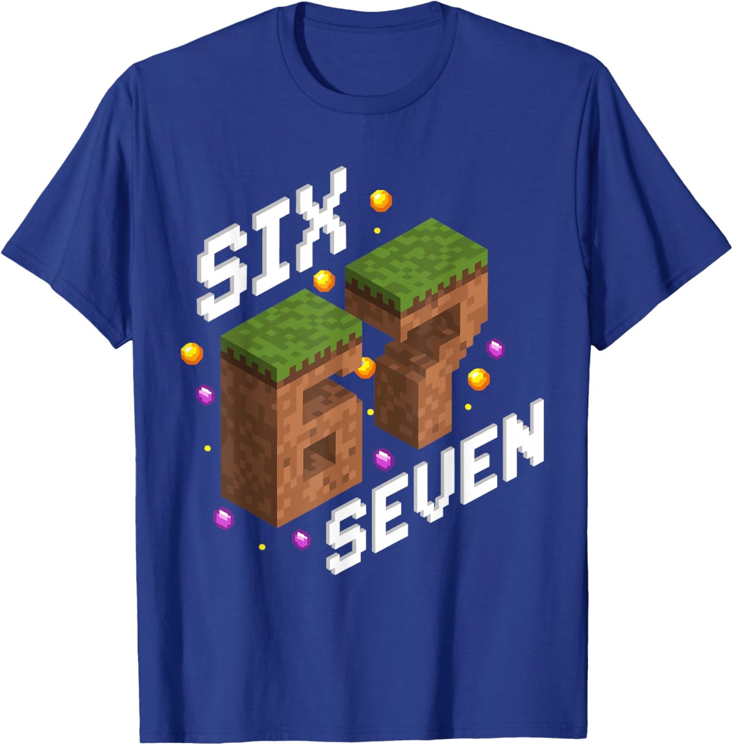 67 Meme Kids Gamer Isometric Pixel Art Six Seven Gaming T-Shirt - T-Shirt | Royal