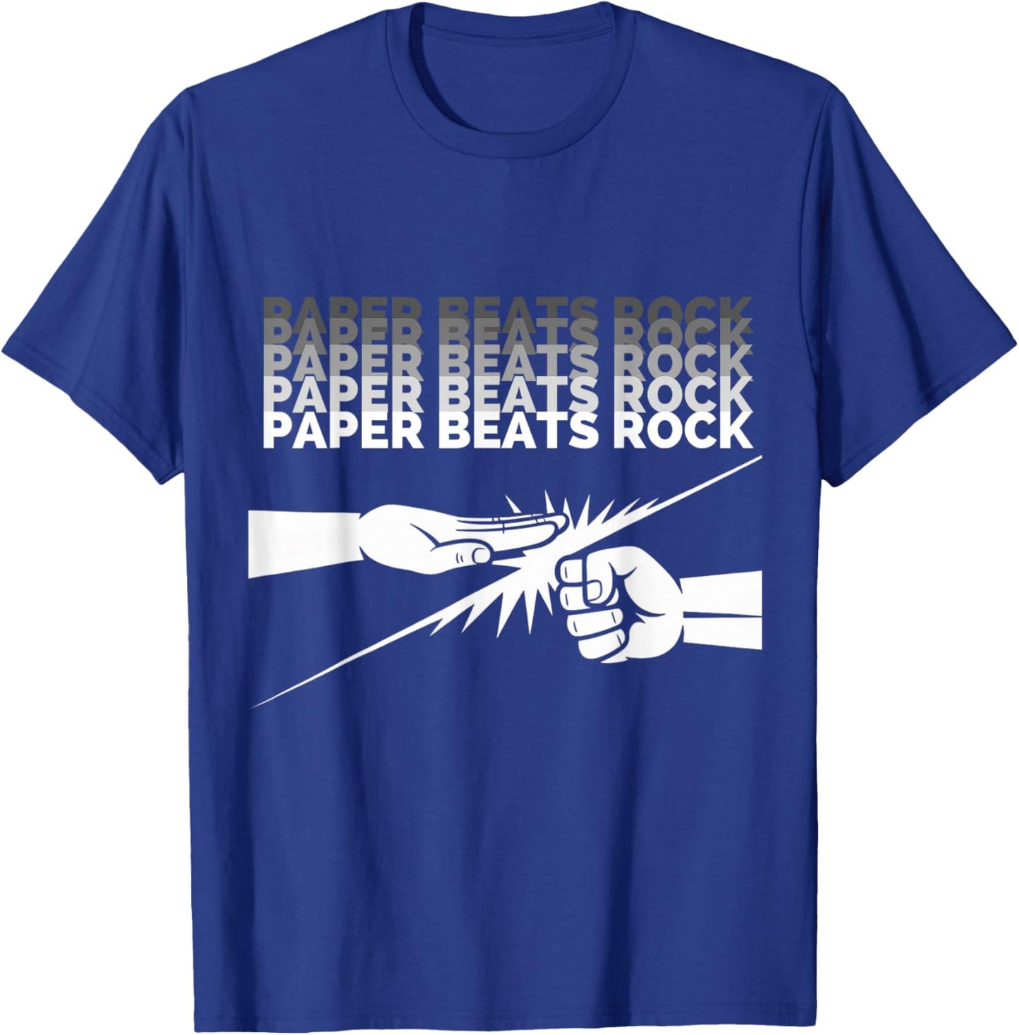 Funny Paper Beats Rock Saying Humor Retro Gaming Style T-Shirt - T-Shirt | Royal