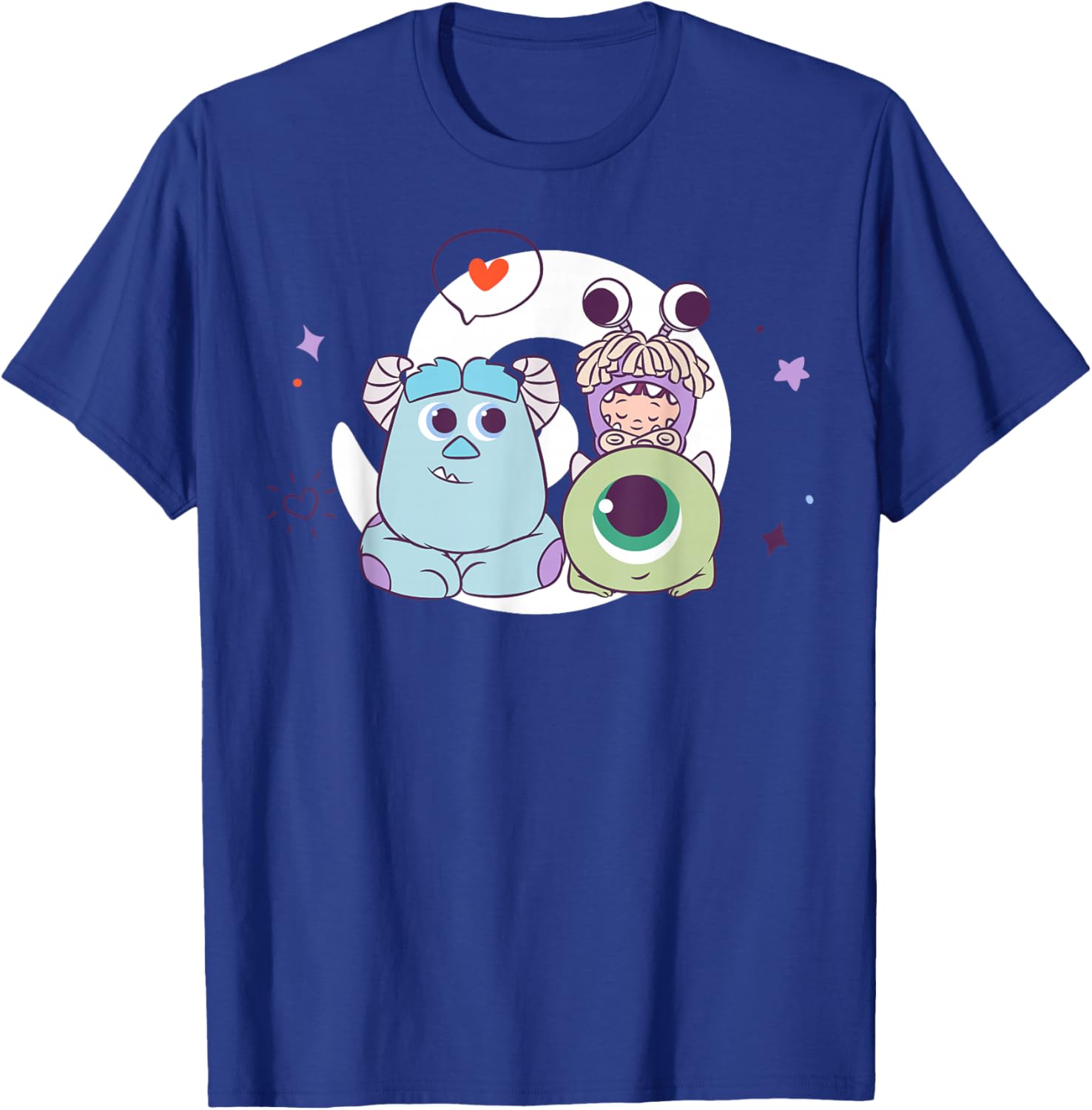 Disney Pixar Monsters Inc Sully Mike and Boo Cute Chibi T-Shirt - T-Shirt | Royal