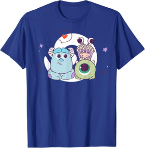 Disney Pixar Monsters Inc Sully Mike and Boo Cute Chibi T-Shirt - T-Shirt | Royal