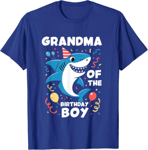 Shark Birthday Grandma of The Birthday Boy Family Matching T-Shirt - T-Shirt | Royal