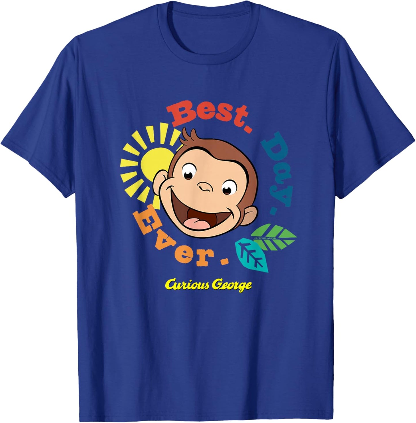 Curious George Best Day Ever Smile T-Shirt - T-Shirt | Royal