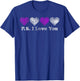 PS I Love You Day Valentine's Day Purple Heart Women Men Kid T-Shirt - T-Shirt | Royal
