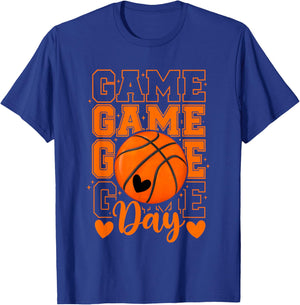Basketball Mom Game Day Funny Basketball Player Sports T-Shirt - T-Shirt | Royal