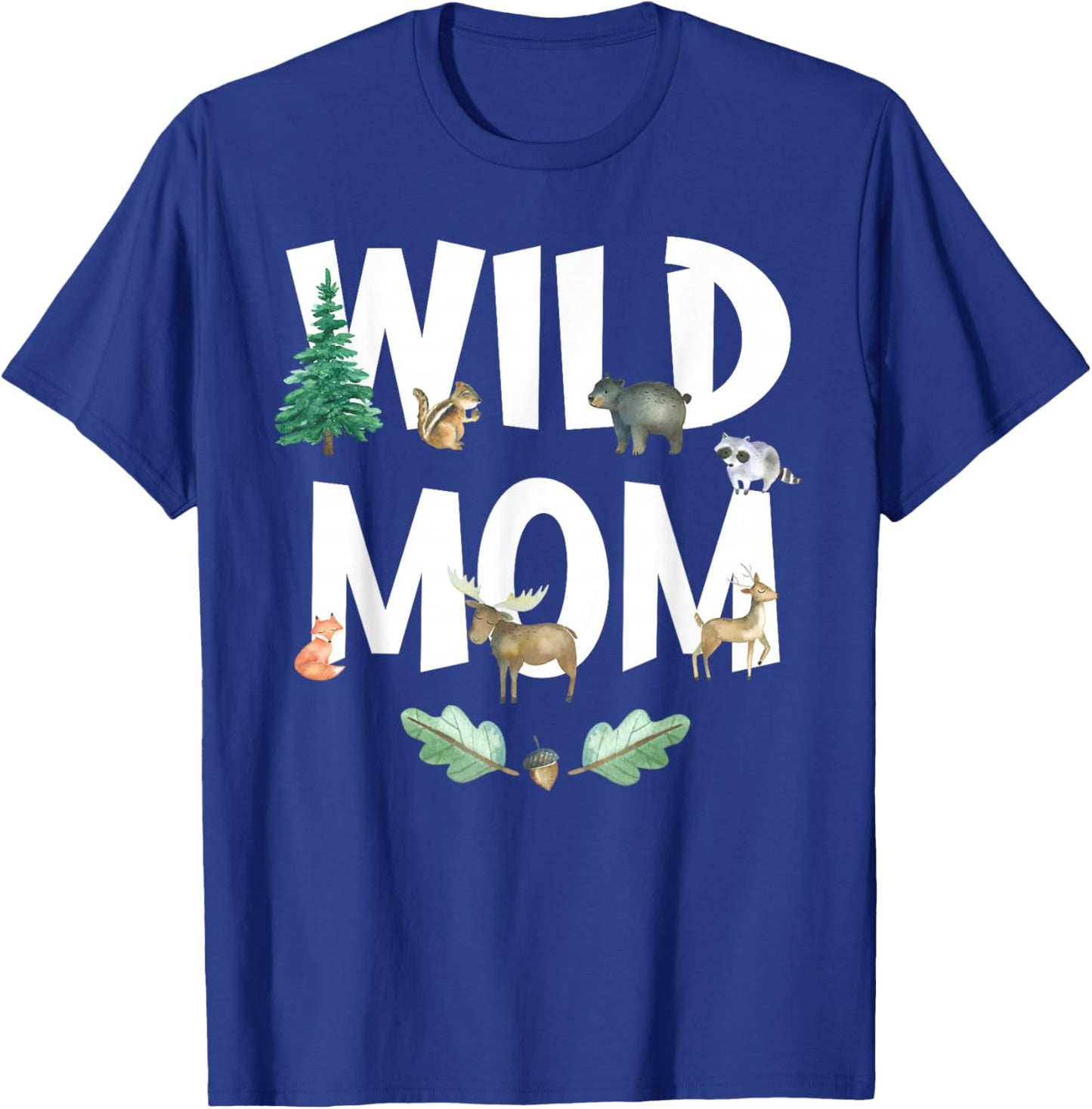 Wild Mom 1st Birthday Family Wild B-Day Woodland Animal T-Shirt - T-Shirt | Royal