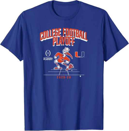 Miami Hurricanes College Football Playoff Mascot 2025 T-Shirt - T-Shirt | Royal
