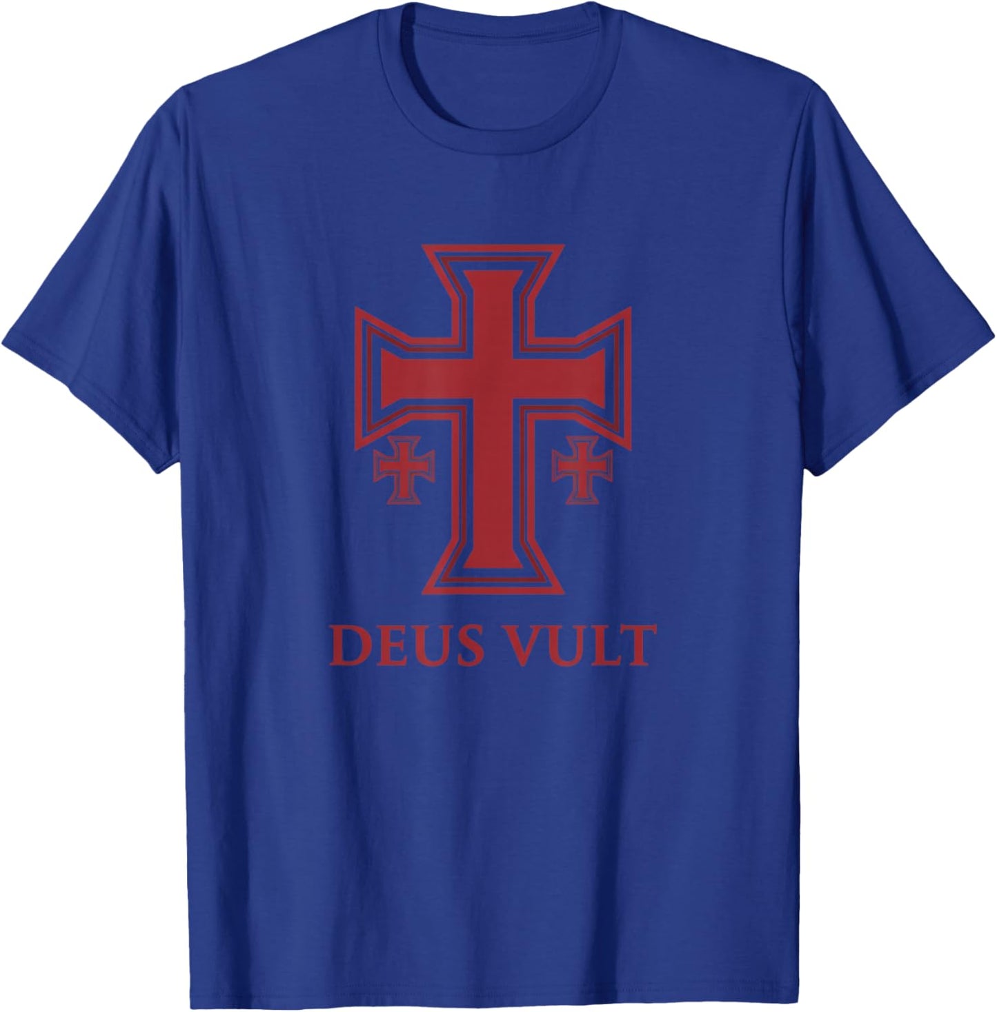 USA Deus Vult Crusader Cross, Templar Jerusalem T-Shirt - T-Shirt | Royal