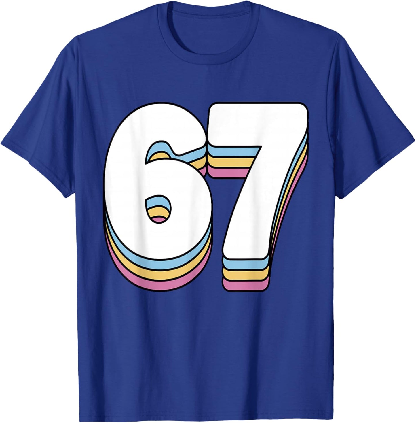 Funny 6 7 Meme Six Seven Gen Alpha Slang 67 T-Shirt - T-Shirt | Royal