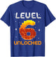 Level 6 Unlocked 6th Birthday Six Years Old Gamer Gaming T-Shirt - T-Shirt | Royal