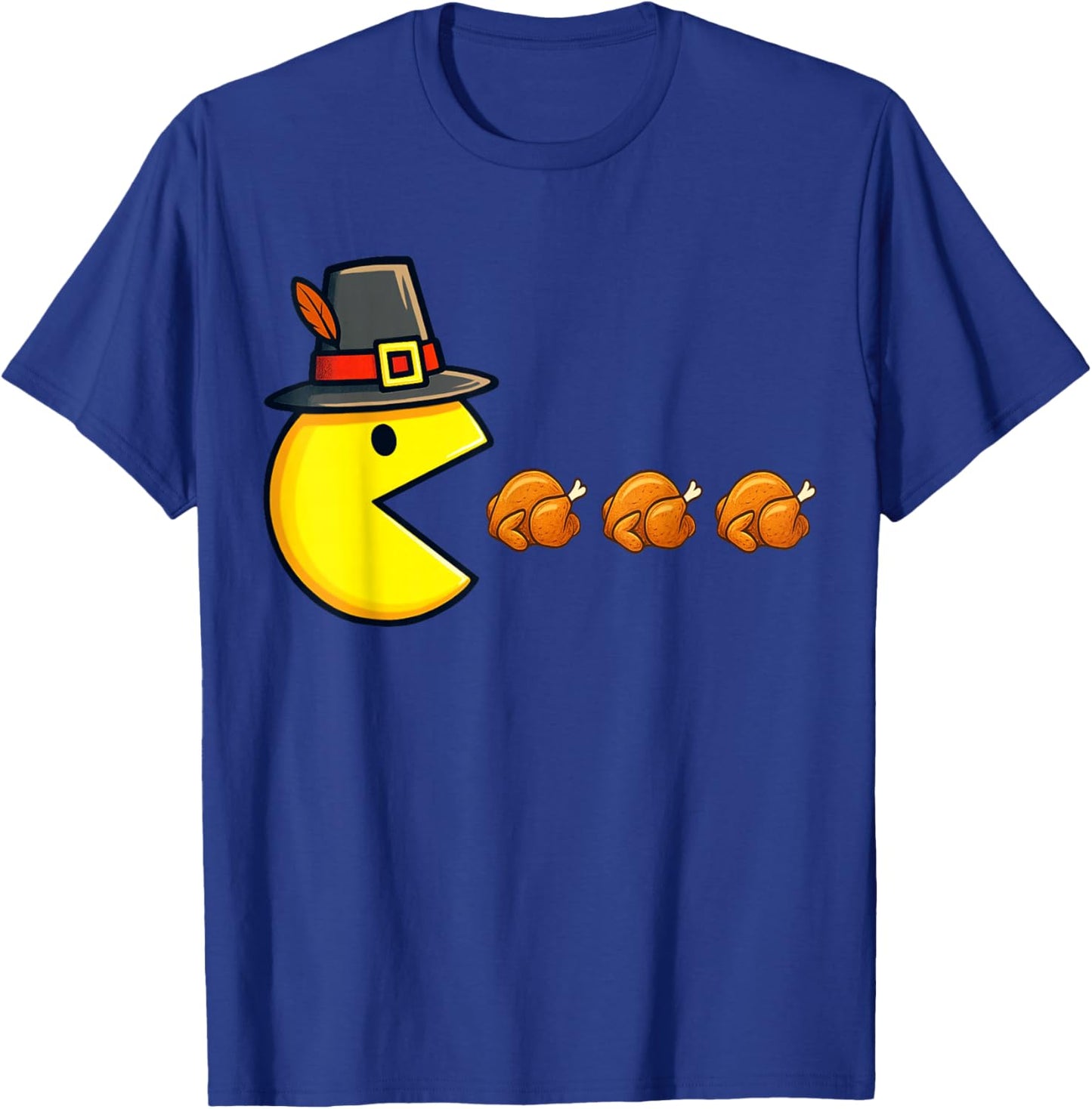 Thanksgiving Video Game Eating Turkey Gamer Men Women Kids T-Shirt - T-Shirt | Royal