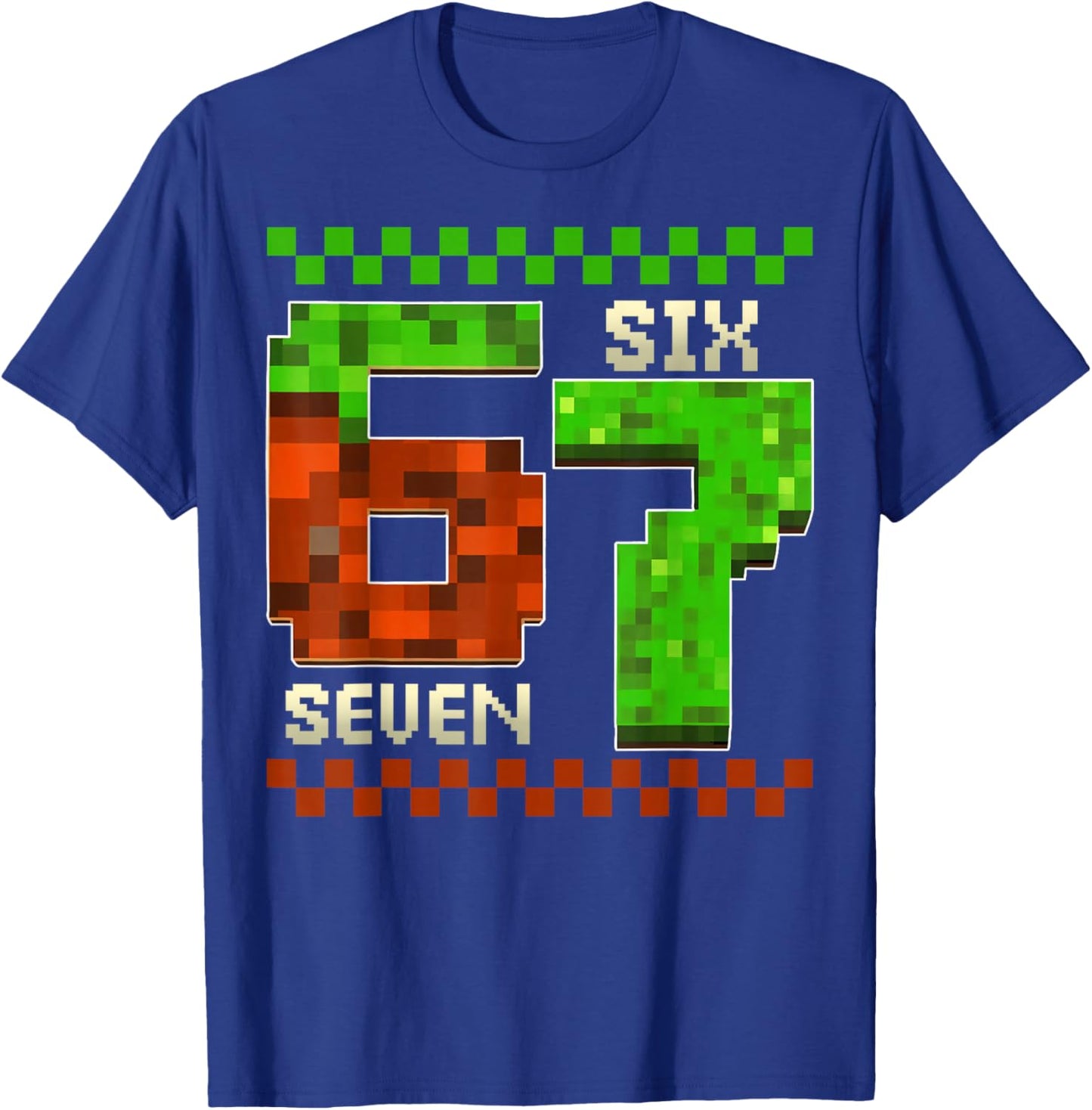 Six Seven Meme Video Gamer Boys Kids 67 Birthday 6-7 T-Shirt - T-Shirt | Royal