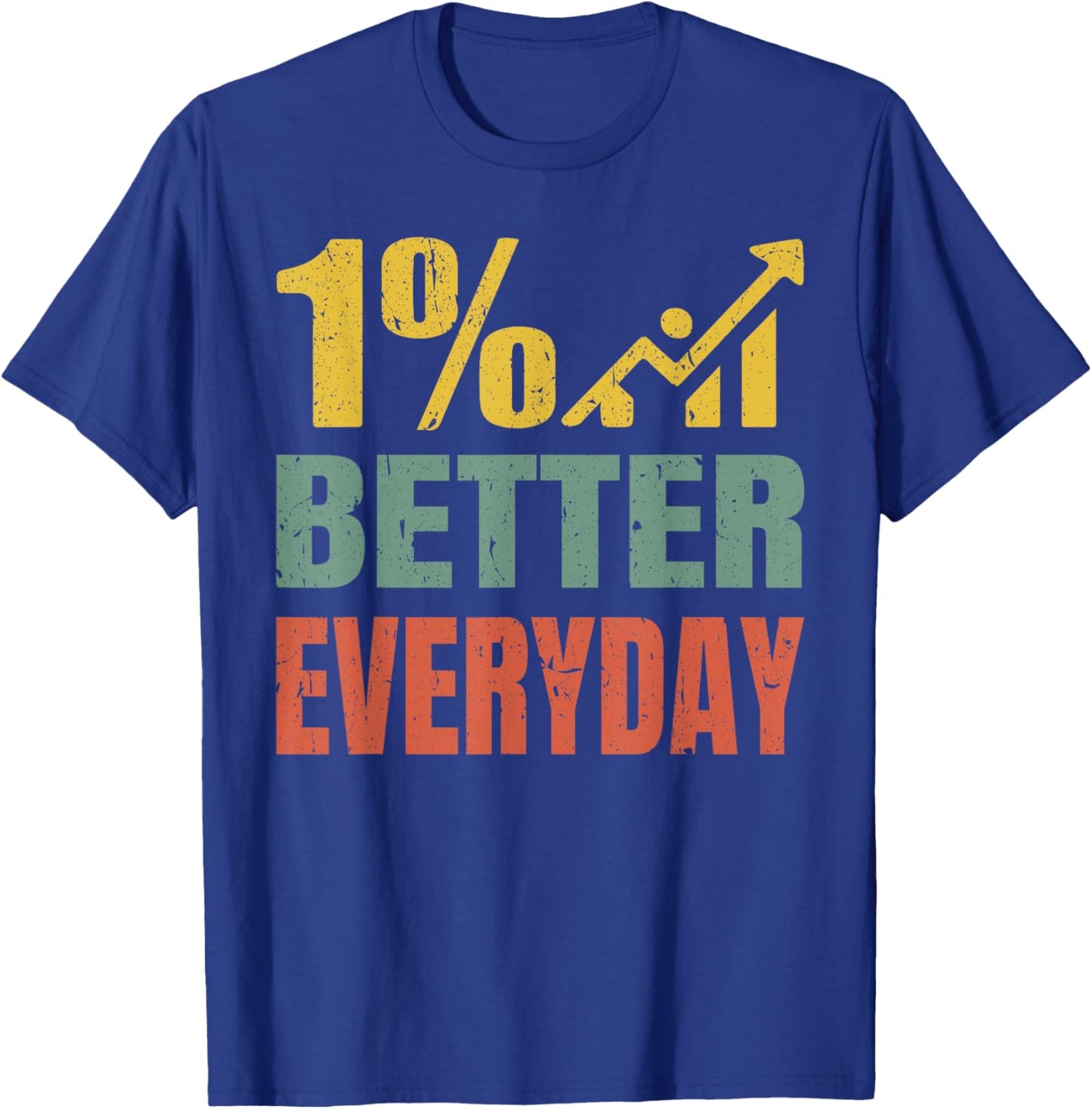 Motivational Quote One Percent 1% Better Everyday Men Women T-Shirt - T-Shirt | Royal