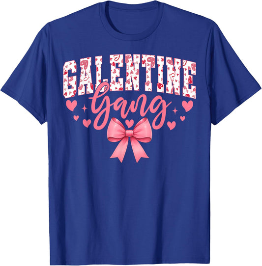 Galentine Gang Coquette Bow Cute Valentine T-Shirt - T-Shirt | Royal