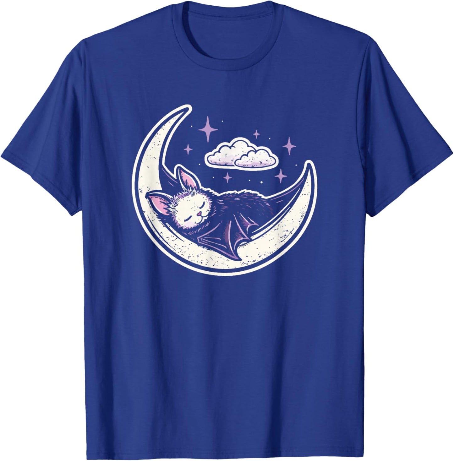 Bat Moon Creepy Cute Kawaii Pastel Goth Purple Alt Aesthetic T-Shirt - T-Shirt | Royal