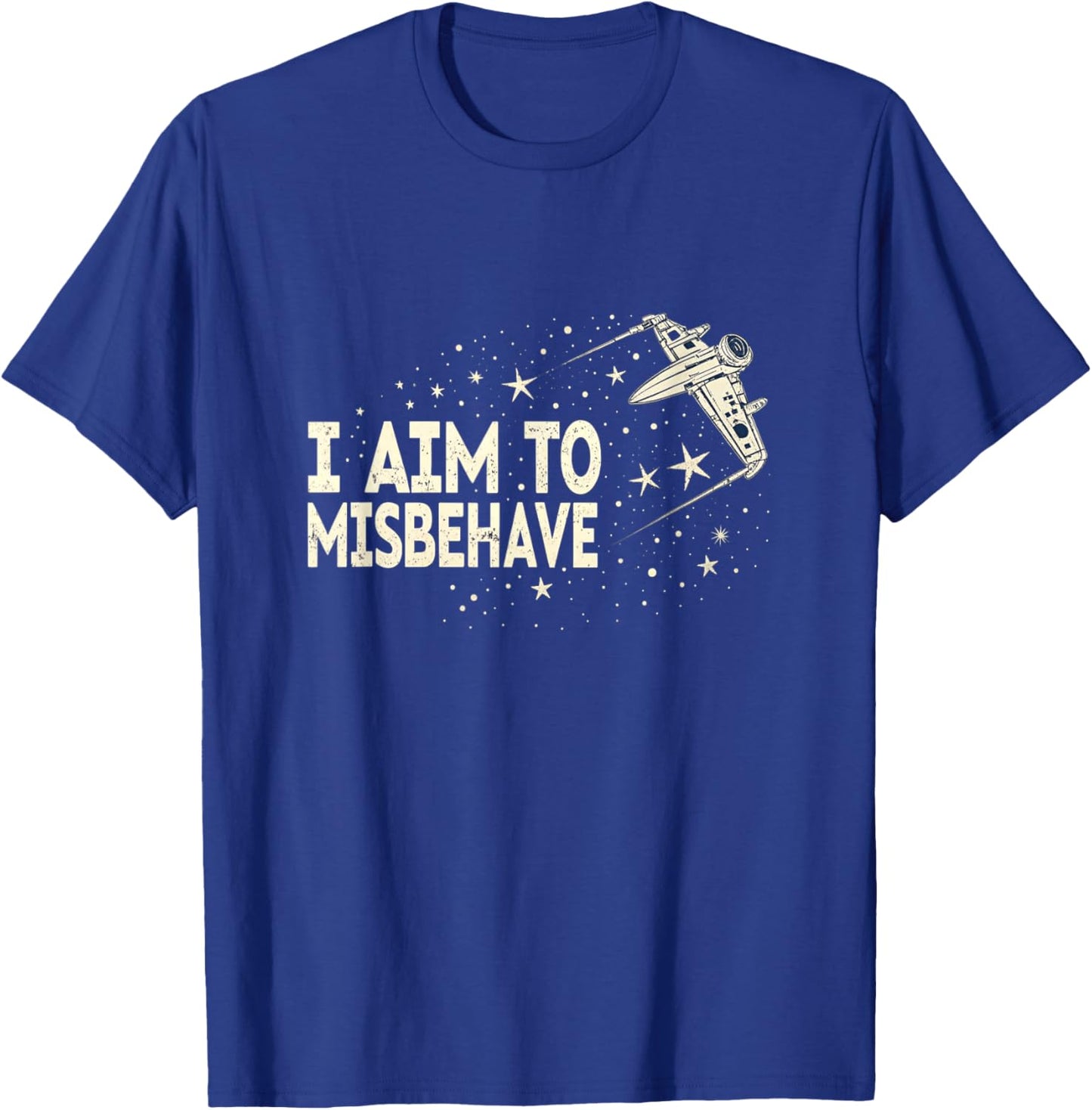 I Aim to Misbehave Retro Space Western Sci Fi Design T-Shirt - T-Shirt | Royal