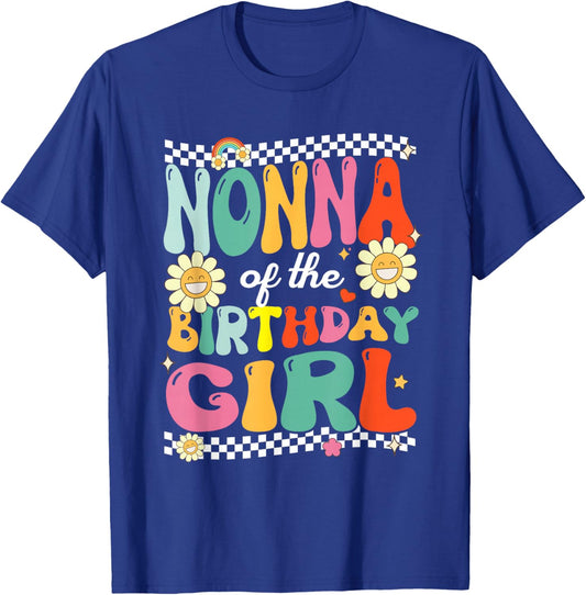 Nonna of The Birthday Girl Family Groovy Birthday Party T-Shirt - T-Shirt | Royal