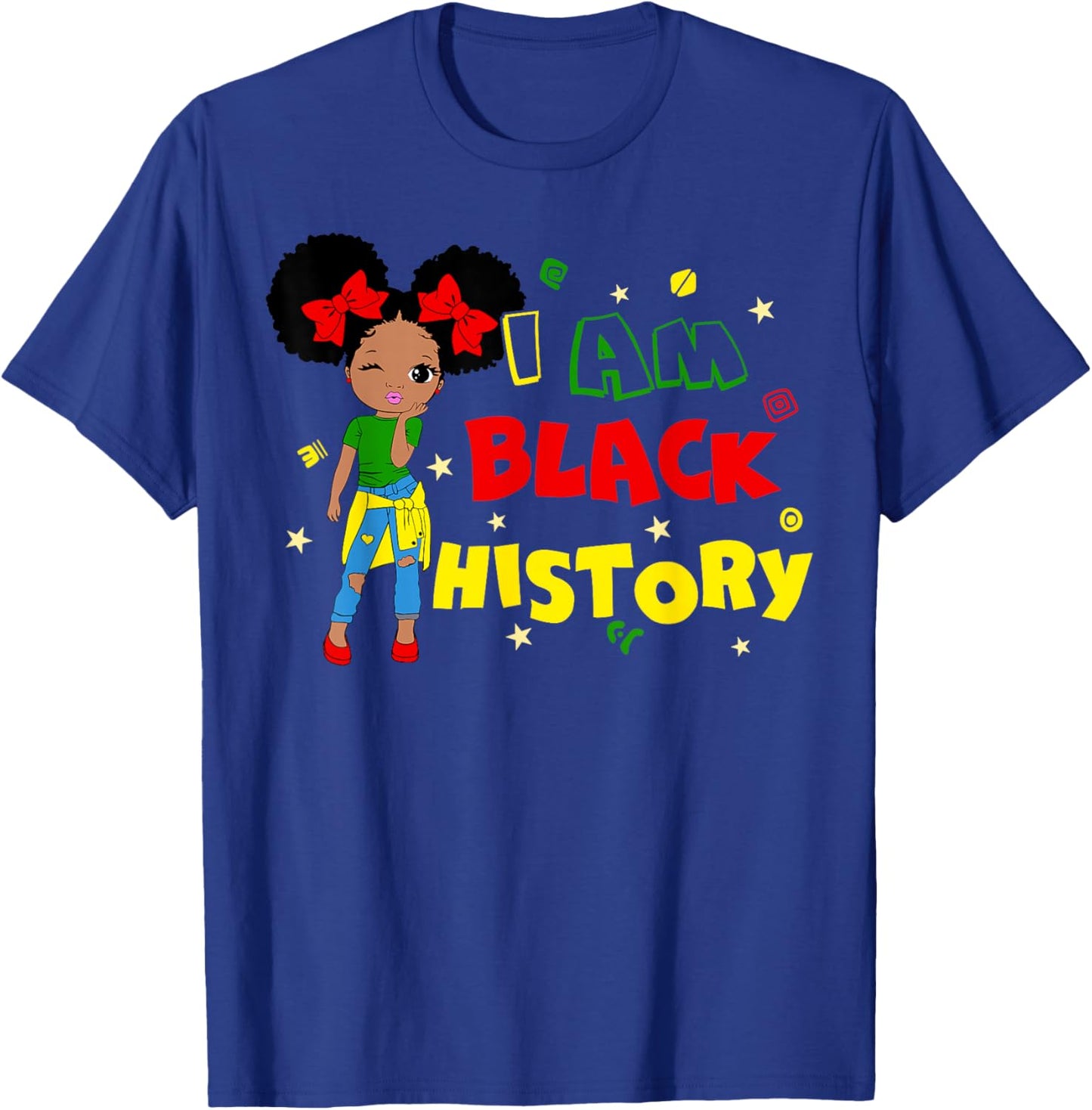 Little Girl I Am Black History Month African Kid Toddler T-Shirt - T-Shirt | Royal