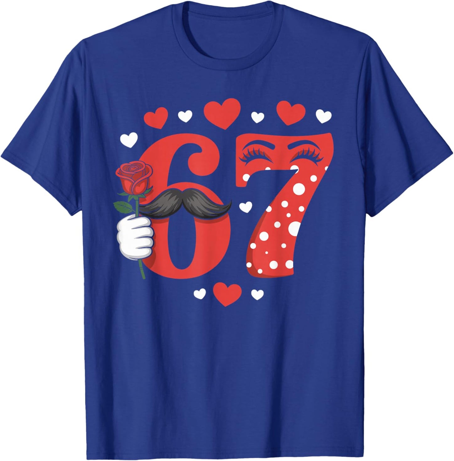 Funny 67 Valentines Day Six Seven Meme Heart Boys Girls Kids T-Shirt - T-Shirt | Royal