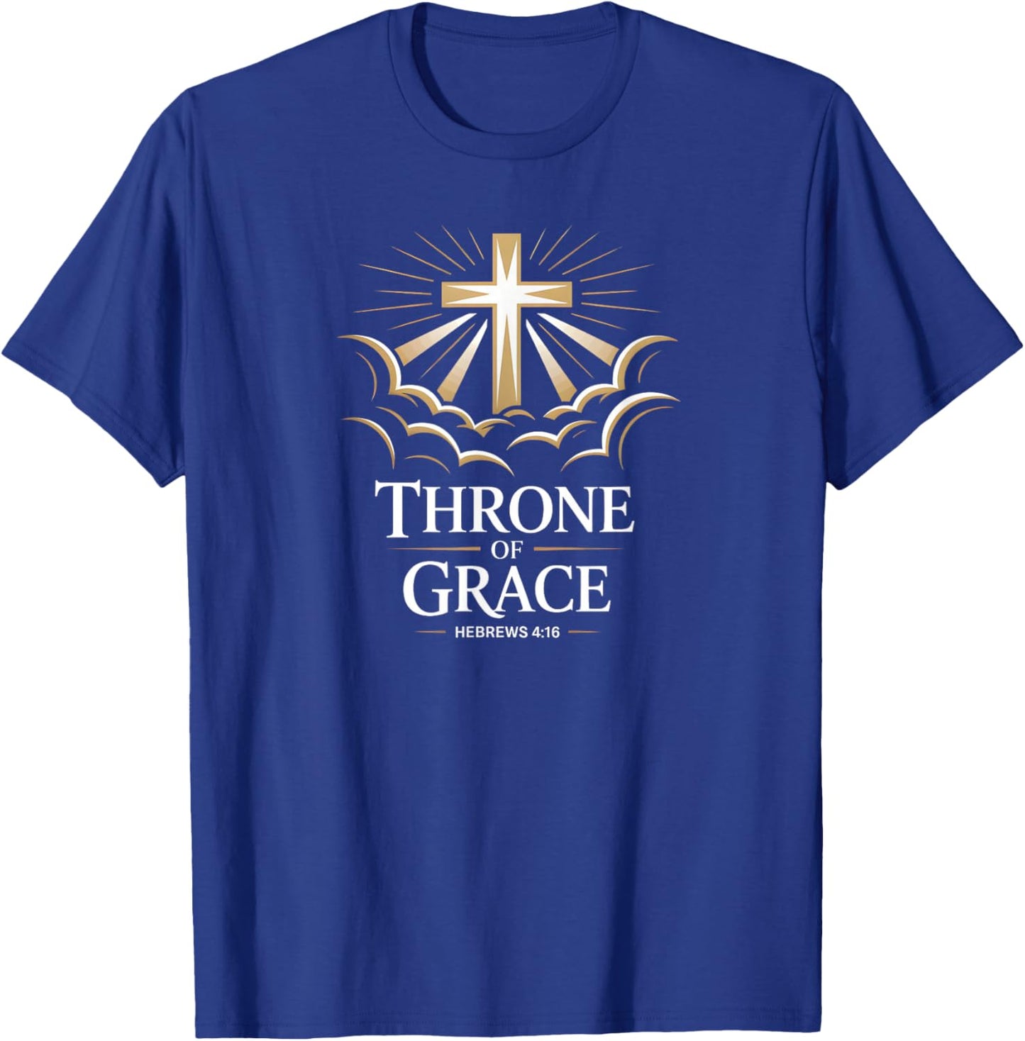 Throne of Grace Hebrews 4:16 Cross T-Shirt - T-Shirt | Royal