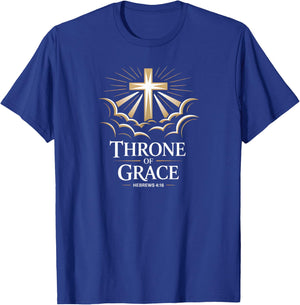 Throne of Grace Hebrews 4:16 Cross T-Shirt - T-Shirt | Royal