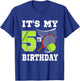 It's My 5th Birthday 5 Year Old Birthday Tennis Player T-Shirt - T-Shirt | Royal
