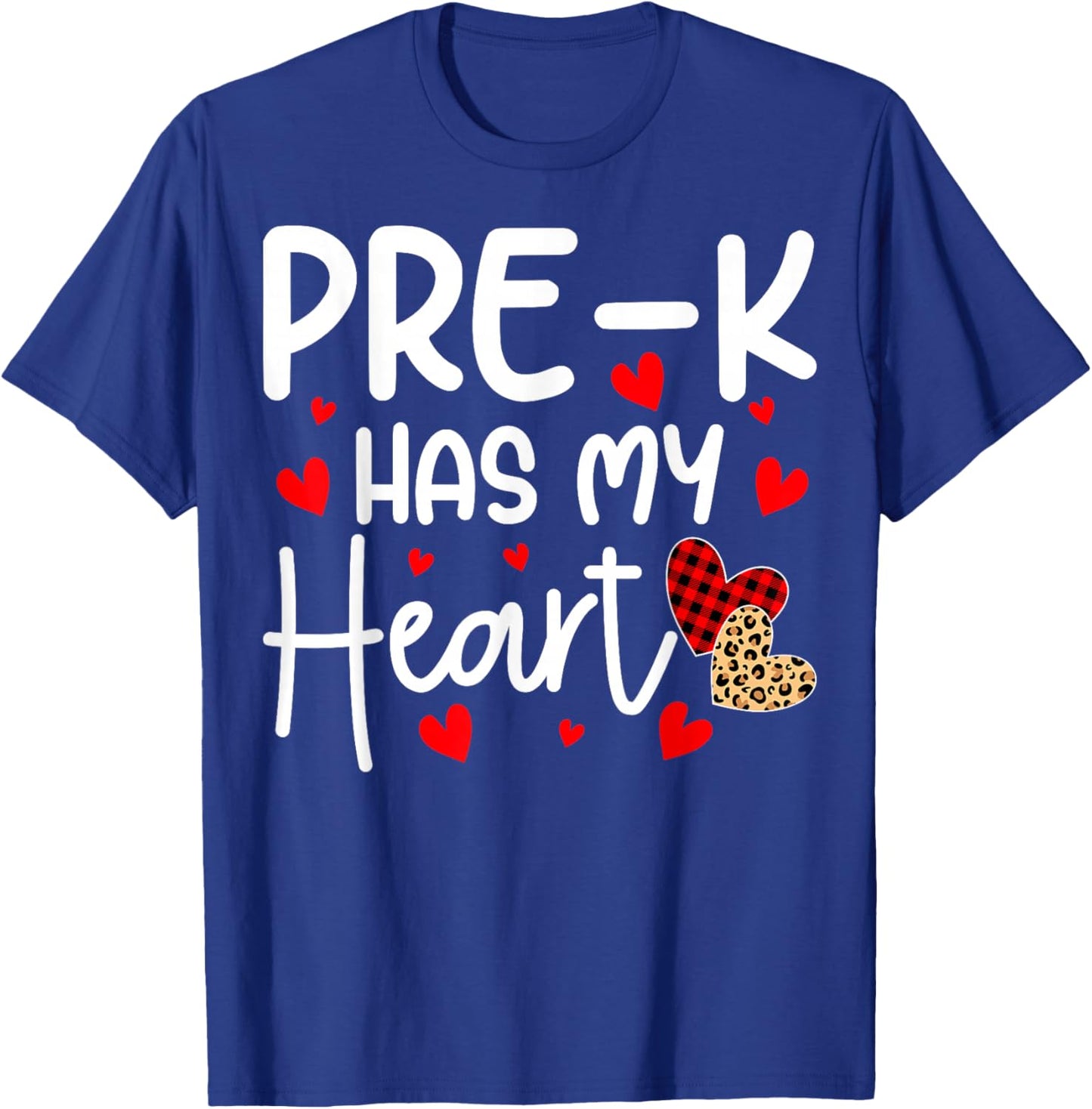 Pre-k Has My Heart Funny Valentine's Day Students Teacher T-Shirt - T-Shirt | Royal