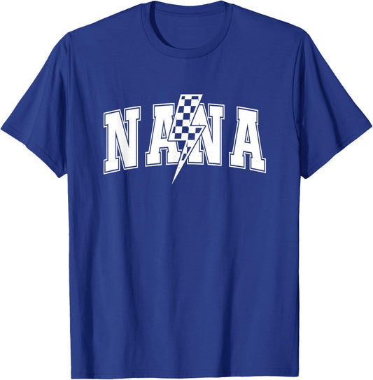 Nana Checkered Varsity Mom Women Mother's Day Girls T-Shirt - T-Shirt | Royal