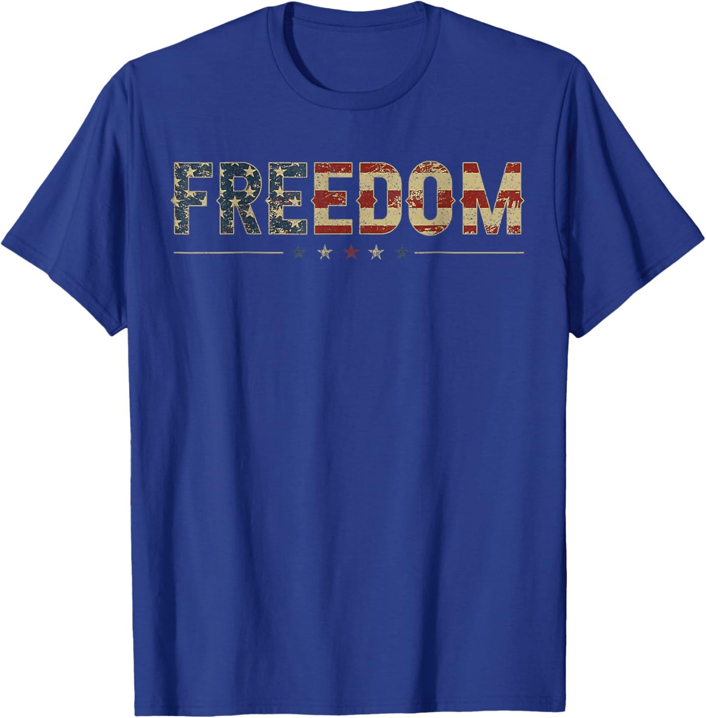 Freedom Vintage America Flag T-Shirt - T-Shirt | Royal